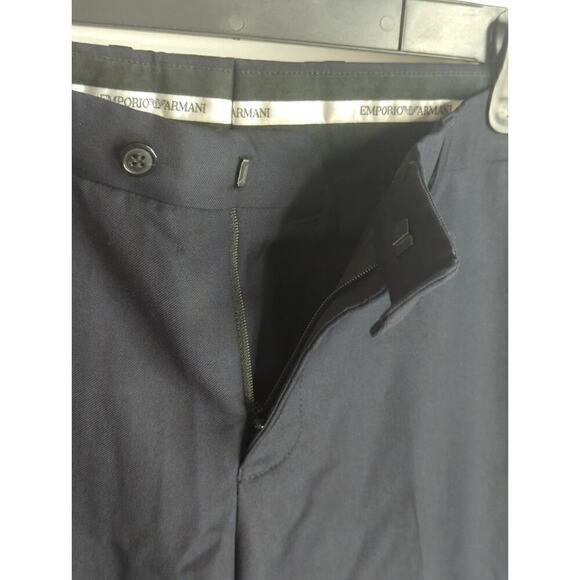 Emporio Armani‎ Women's Solid Mid Rise Straight Leg Dress Pants Navy Size Large - Picture 4 of 9